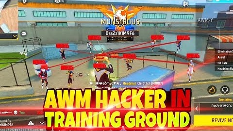 AWM HACKER 😱 IN TRAINING GROUND #freefire #freefiremax