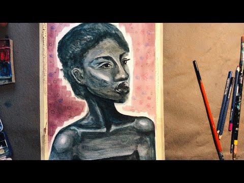 “Glisten”✨ - painting time lapse 🎨 🖌 mixed media (watercolor, acrylic, pencils)