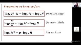 Math 092 Module 5 Lesson 4 - Properties of Logarithms