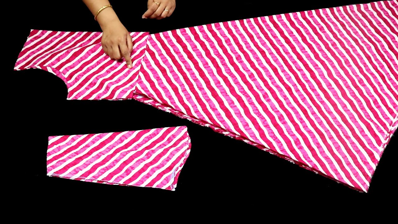 Readymade Style Umbrella Cut Kurti With Sleeves Cutting and Stitching