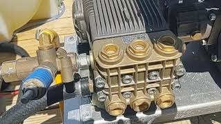 A basic plumbing video for a cold water pressure washer on a trailer.