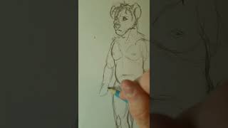 suggestions for his name? COMMENT BELOw #hyena #yeen #furry #anthro #sketch #beautiful #art #braids