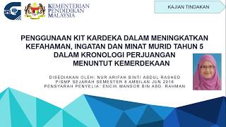 NUR ARIFAH BINTI ABDUL RASHED -PEMBENTANGAN LAPORAN PENYELIDIKAN KAJIAN TINDAKAN NUR ARIFAH BINTI ABDUL RASHED -PEMBENTANGAN LAPORAN PENYELIDIKAN KAJIAN TINDAKAN