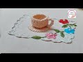 62-Hand Embroidery | stumpwork |3D embroidery mini cup| Mini teacup embroidery by NJ's Creations