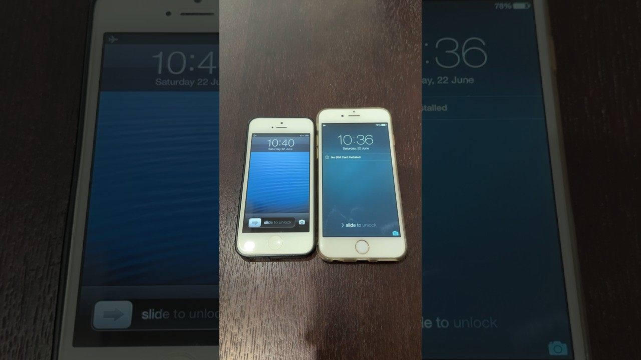 iPhone 5 on iOS 6 vs iPhone 6 on iOS 8 boot up test 