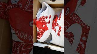 Custom tied bandana Nike Air Force 1 sneakers #customairforce1 #customsneakers