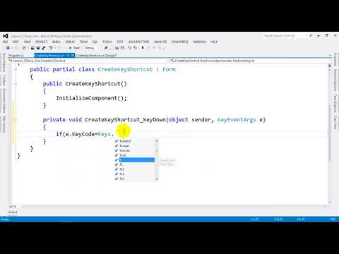 How to Make Shortcut Key on Press Form in C# NET 2012