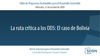 La ruta crítica a los ODS: el caso de Bolivia