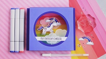 Pop-up Shadow Box Card | Rainbows & Unicorns