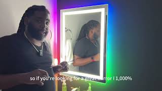 11 color Bathroom LED RGB Vanity Mirror | Backlit and Front Light | Rectangular Frameless