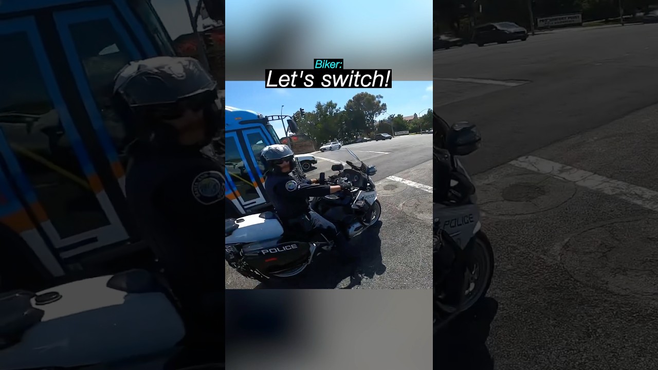 Biker Makes JOKES With POLICE OFFICER 👮 🤡