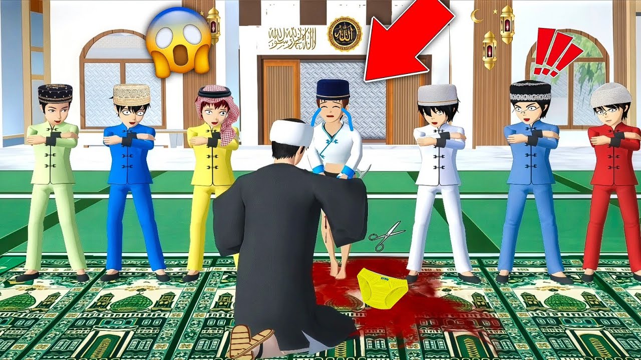 Yuta di Sunat Pak Ustad Pas Lagi Sholat di Masjid | Mio kaget liat Yuta -  Sakura School Simulator