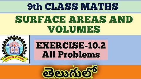 Oefening 10.2 in het Telugu over oppervlakten en volumes in de 9e klas