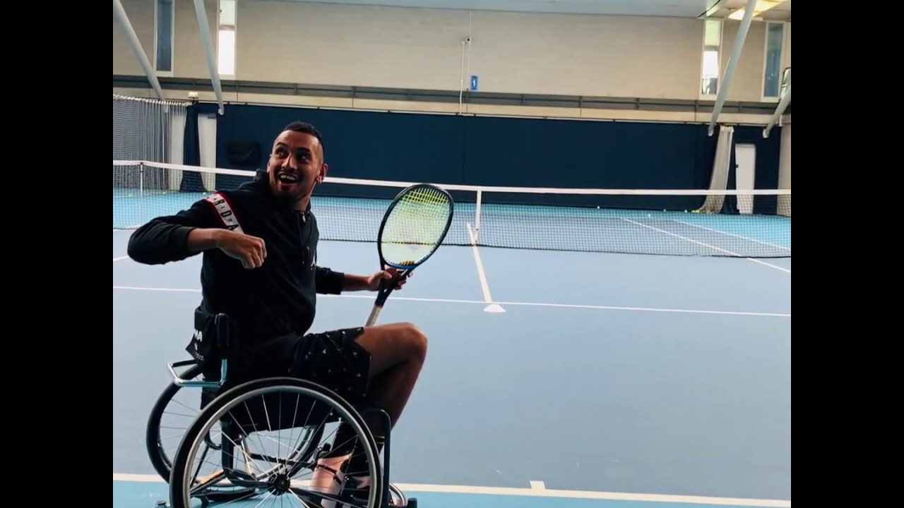 Lauren Jones | Nick Kyrgios Tries Wheelchair Tennis - YouTube
