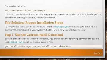 How to Resolve docker-sync Command Not Found on Mac Catalina