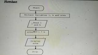 Flowchart for finding [ AREA OF RECTANGLE ]