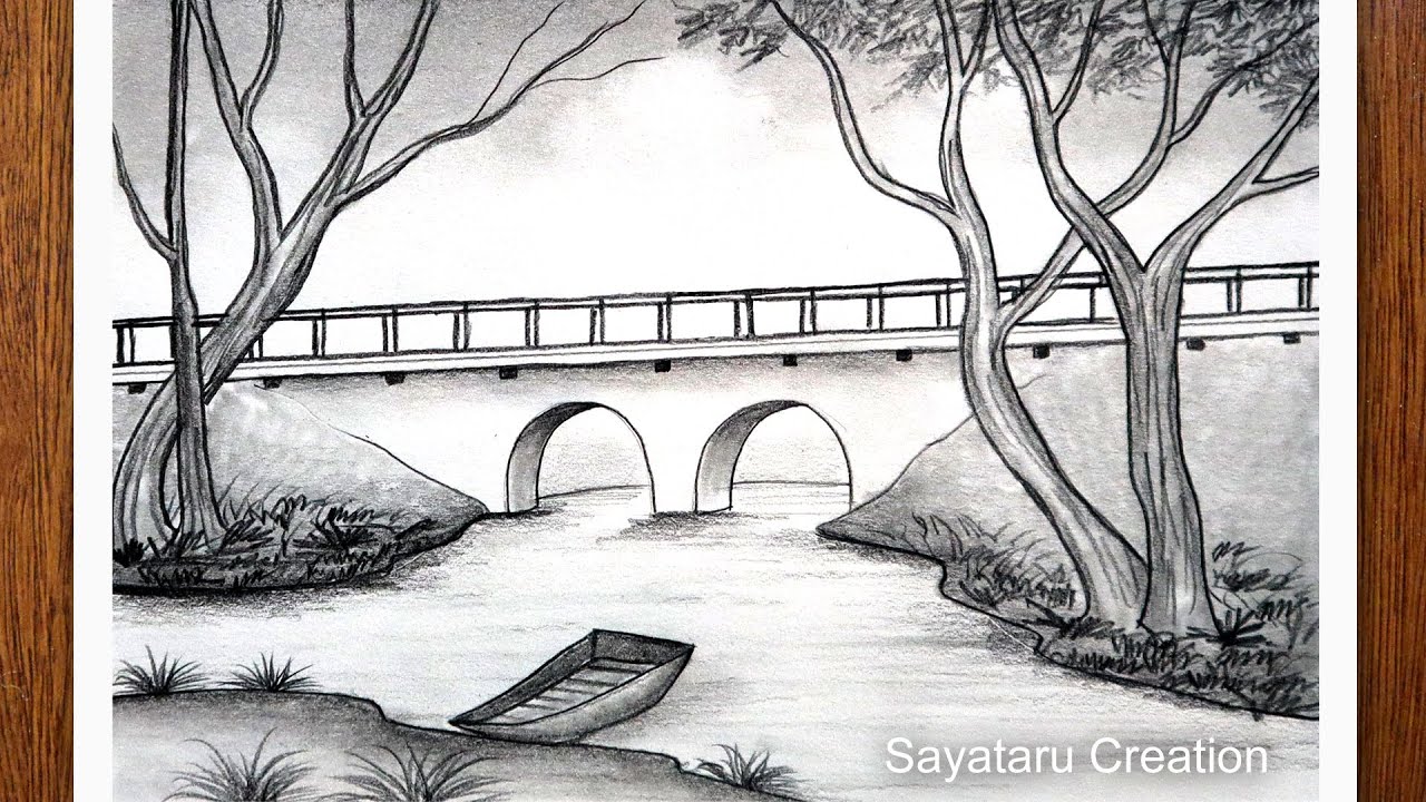 japanese garden coloring page  How to Draw a Bridge Step by Step Bridges  Landmarks  Places FREE   Bridge drawing Bridge tattoo Garden  coloring pages