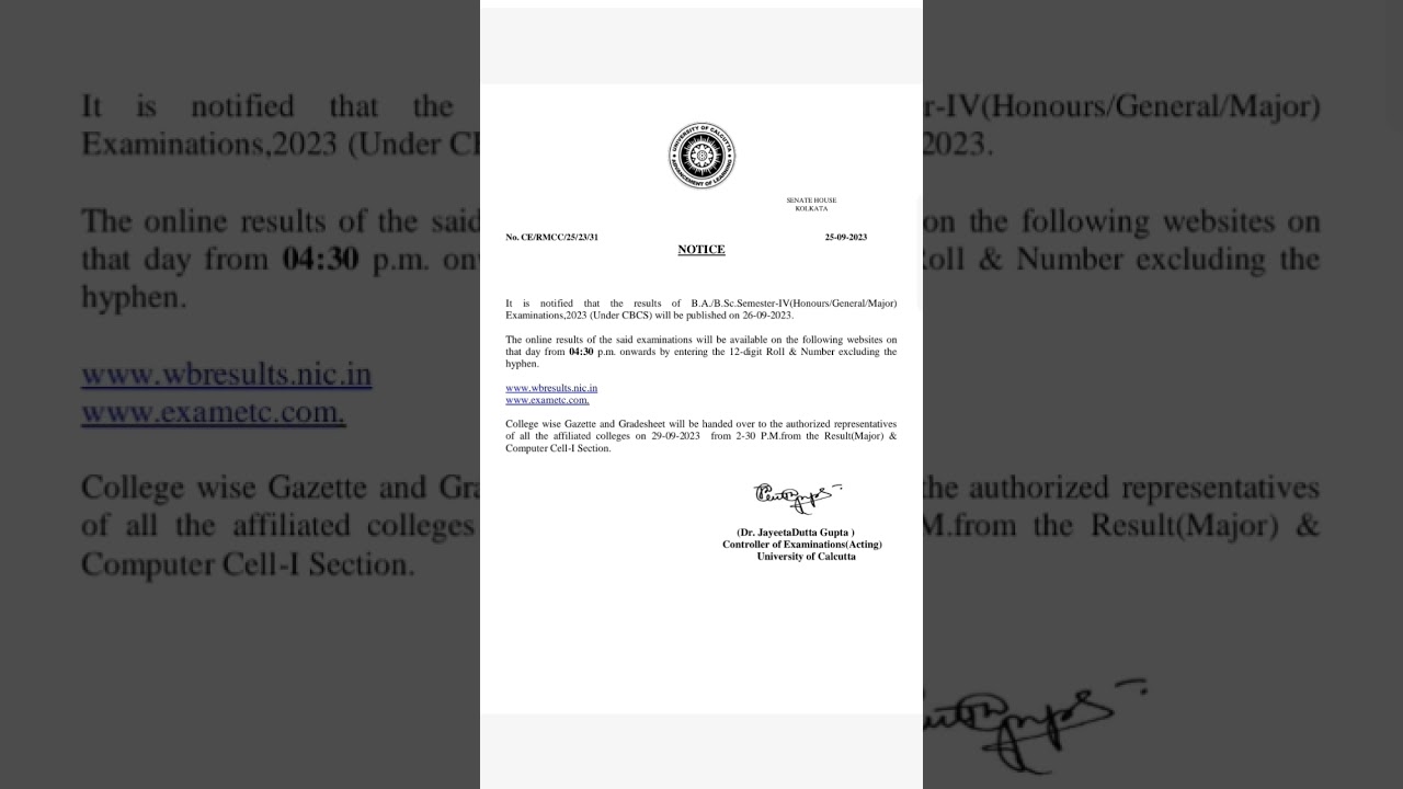 ||CU SEMESTER - 4 BCOM / BA/ BSC Results Date 2023 ||