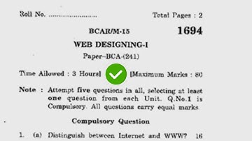 2015 Kuk BCA 4th Sem Web Designing Question Paper