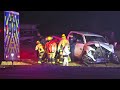 Two vehicle accident versus light pole