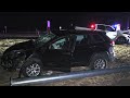 Two vehicle accident versus light pole