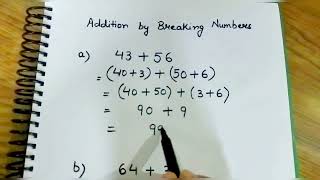 Addition by Breaking Numbers| Addition by breaking both numbers for class 3rd and class 4th kids
