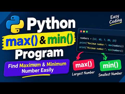 Python Program to Find Max & Min | Beginner Tutorial