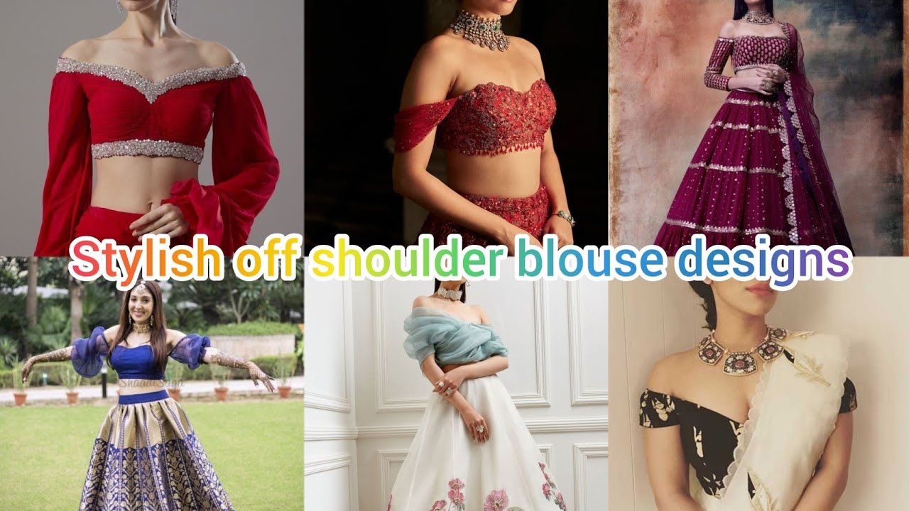 Trendy off shoulder blouse designs/Party wear off shoulder blouse designs