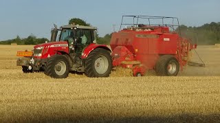 Harvest 2022 - Baling Straw with Massey Ferguson 7718 & MF 190 Hesston Baler