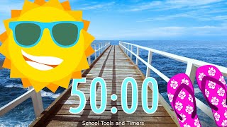 50 Minute Timer with Relaxing Ocean Sounds and Alarm 🌞🎵