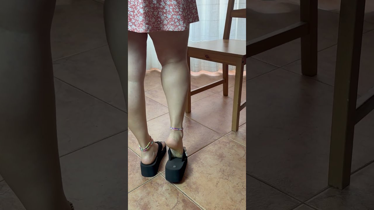 Black Platform Flip Flops - Floral Rhinestone Sparkle 