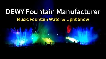 What is the scene like at a large-scale musical fountain light show?
