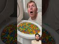 Experiment: Eating Tropical Skittles Candy in the Toilet #shorts