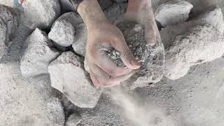 ASMR||dry chunks floor crumbing #charcoalashes #sandcement