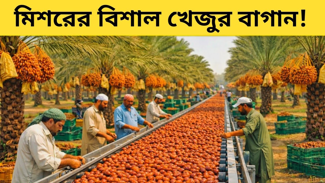 মিশরের বিশাল খেজুর বাগান | From Tree to Factory Full Date Processing