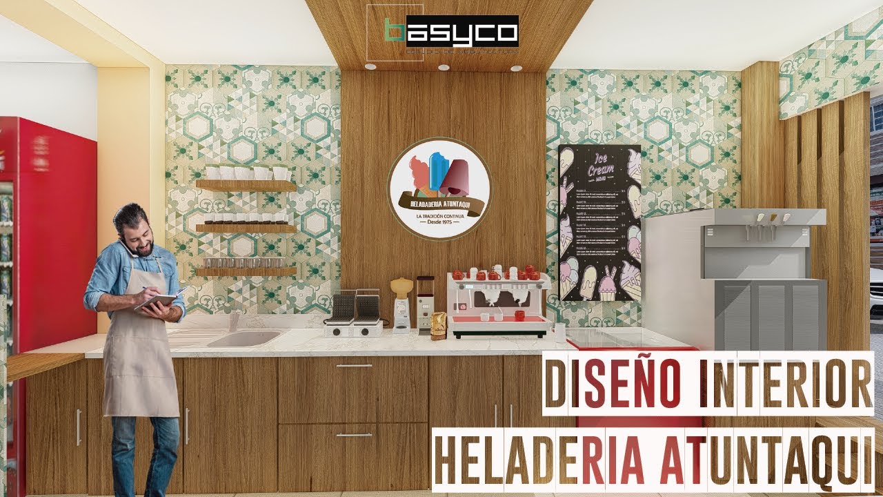 Diseño interior de una heladería de 6x9m en la ciudad de Atuntaqui ...