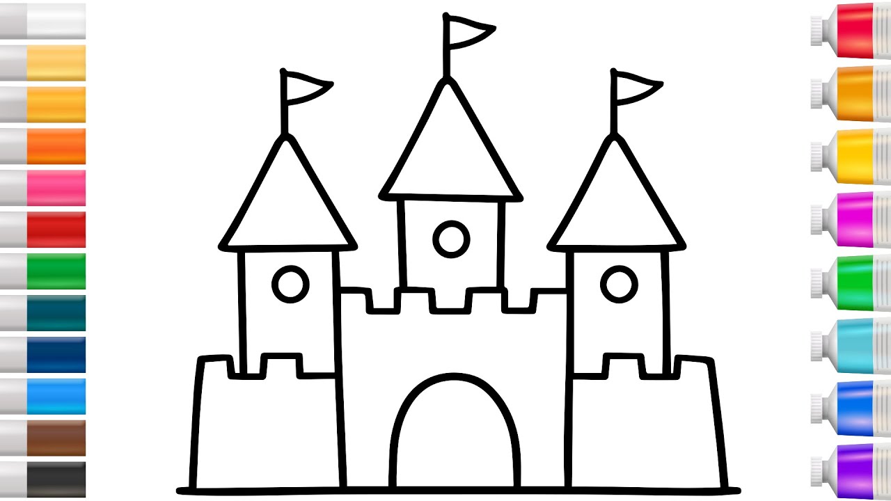 How to Draw a Cute Castle | Easy Step by Step Tutorial