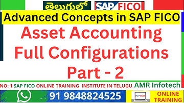Asset Accounting Full Configurations PART 2 - SAP FICO in Telugu Videos - SAP FICO in Telugu