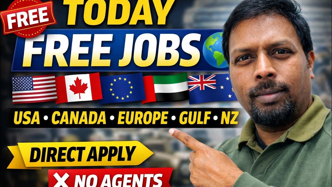 Free Jobs – Middle East, Europe, USA, Canada, Australia & New Zealand | No Agents – Direct Apply