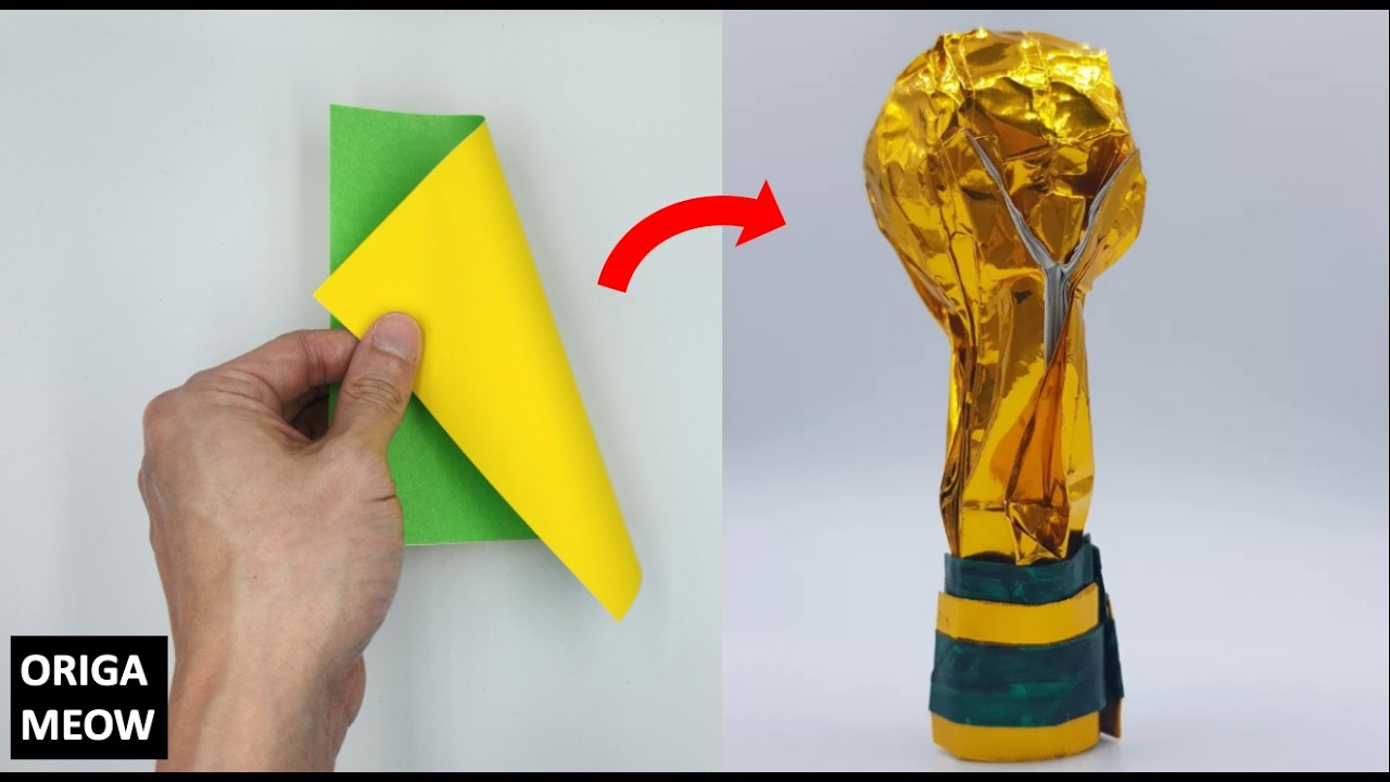 DIY FIFA WORLD CUP TROPHY ORIGAMI | WORLD CUP SPECIAL - YouTube