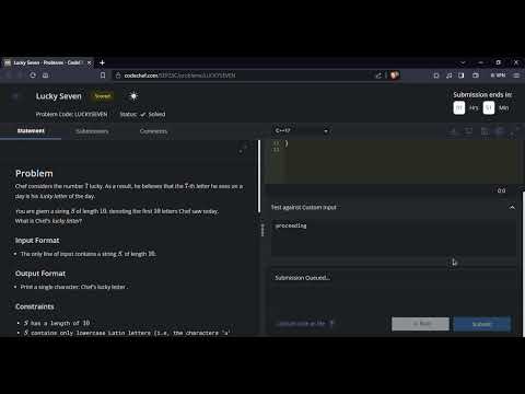 Lucky Seven |Problem Code: LUCKYSEVEN | September Short Challenge