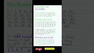 Even Numbers and Odd Numbers Definition | Even Numbers 1 to 100 | Odd Numbers 1 to 100