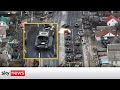 Ukraine War: Dramatic drone footage shows Russian convoy 