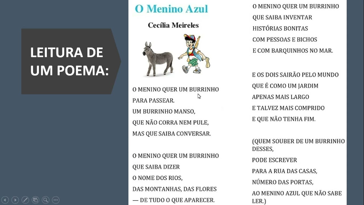 Poema "O menino azul" - Língua Portuguesa - YouTube