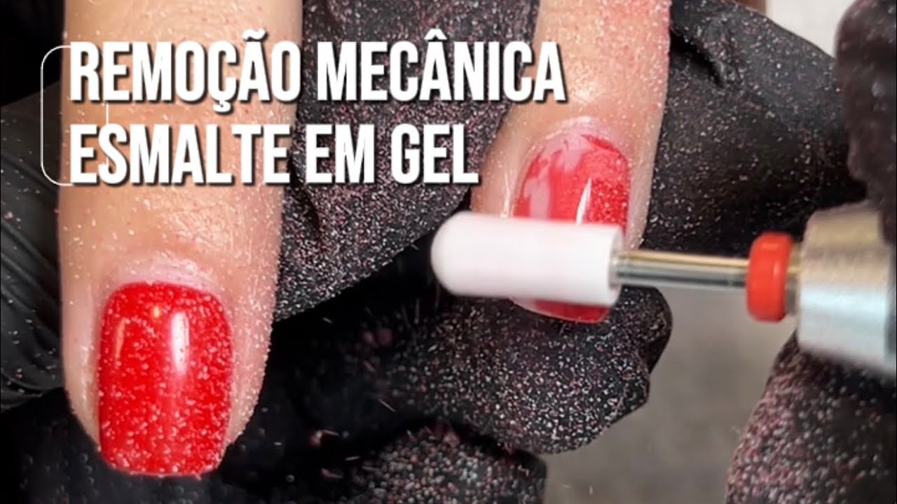 Remoção do esmalte em gel em unha natural -  com broca / remoção mecânica sem danificar