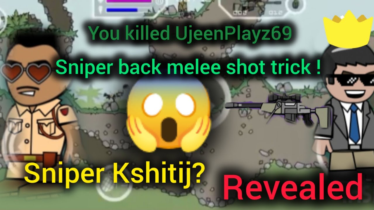 Mini Militia Sniper Back Melee Shot trick revealed ! by me 😱😱 ! become a pro player
