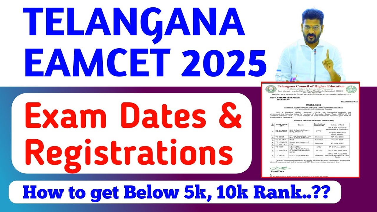 TS EAMCET 2025 EXAM DATES|TS EAMCET 2025 REGISTRATION PROCESS - YouTube