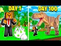 I Survived 100 Days In Jurrasicraft Minecraft (Here's What Happened)