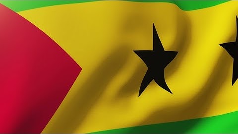 Sao Tome And Principe Flag Waving In The Wind. Looping Sun Rises Style. Animatio Stock Animation