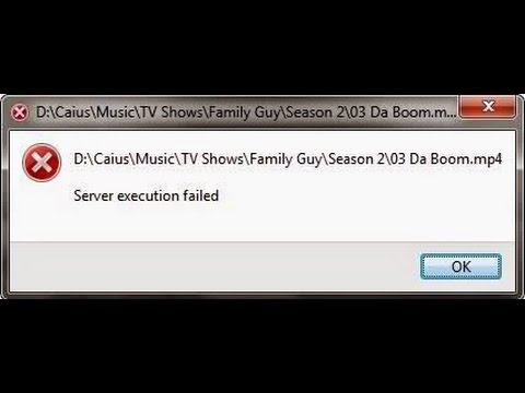 Windows Media Player Server Execution failed Fixed